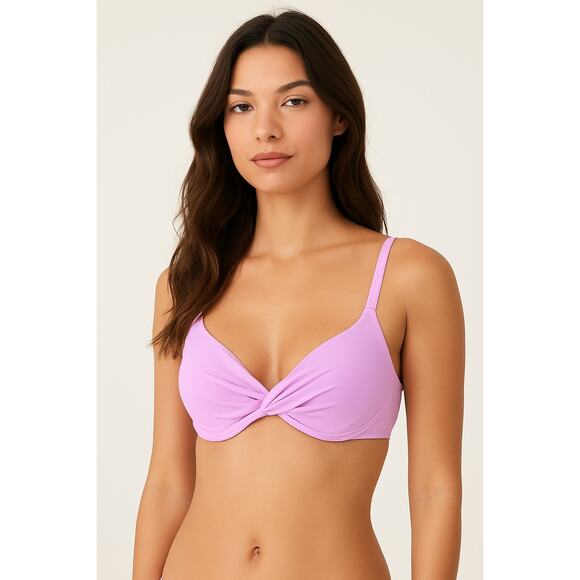 Cupshe Lilac Twist Front Bikini Top Size Large - Picture 1 of 5